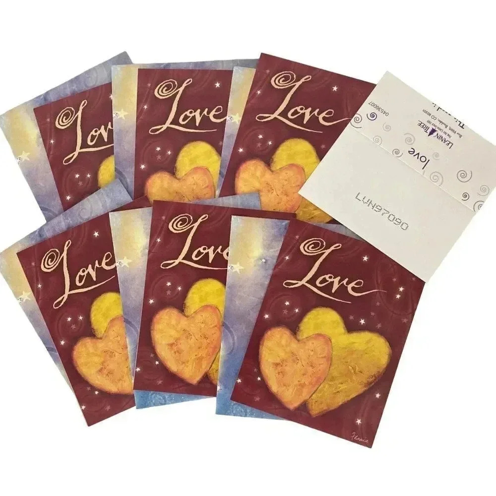 Vintage 6/pk LOVE Greeting Cards Leanin' Tree Flavia Weedn NOS